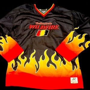 The Hundreds Black and Red Flame Jersey